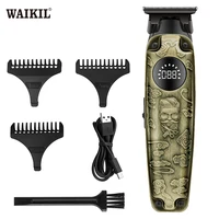 WAIKIL Professional Men's Retro Electric Hair Clipper Oil Head Electric Push Clipper USB Rechargeable Cordless Digital Trimmer 1