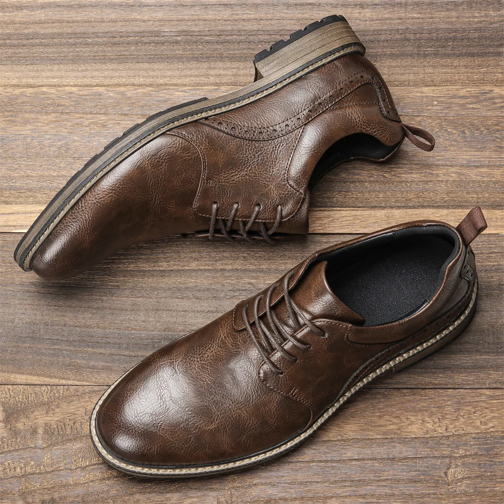 Chaussure homme cuir brun élégant et confortable