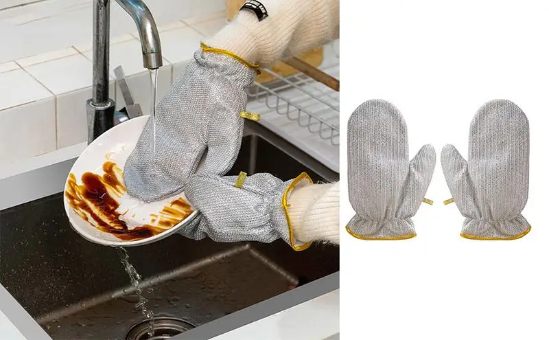 

Dishwashing Gloves Steel Wire Dishwashing Gloves non slip Insulated Wire Gloves reuseable kitchen utensils cleaning gloves
