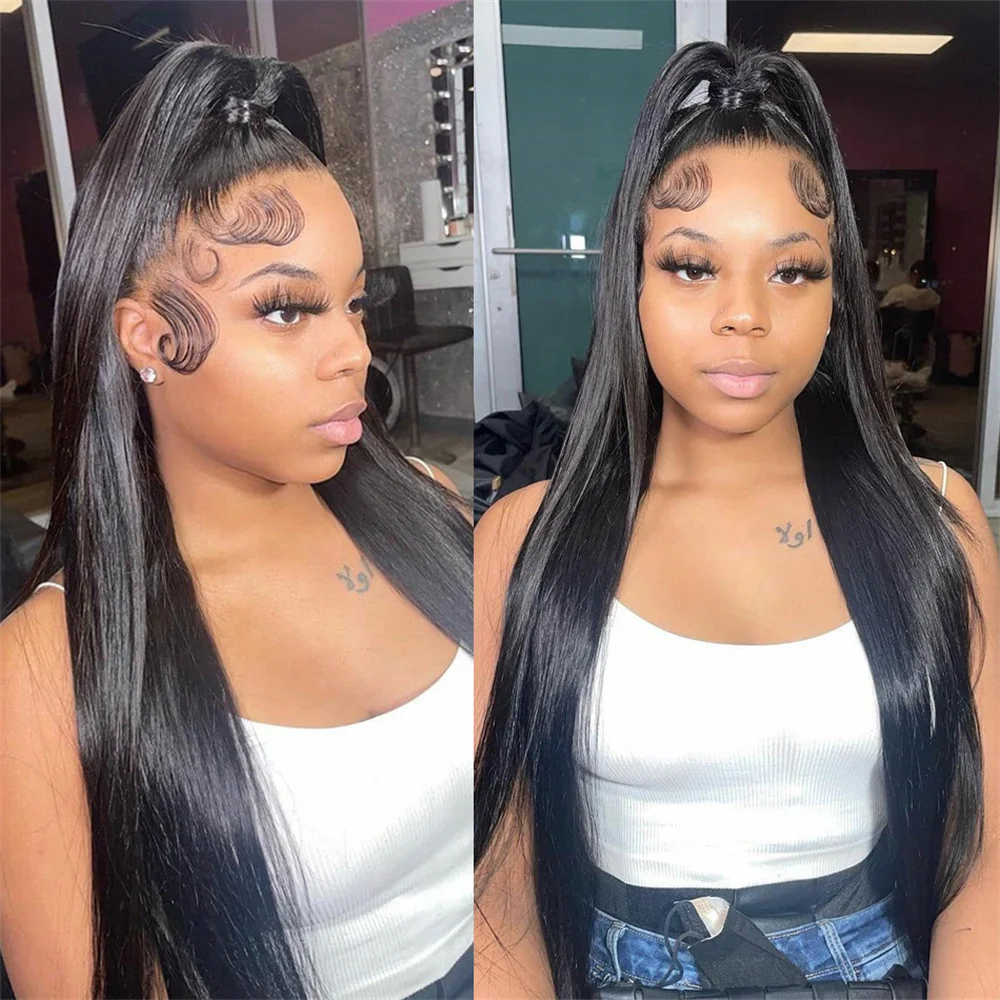 

13x6 13x4 HD Transparent Lace Closure Wig 8-34inch Brazilian Straight Human Hair For Women Glueless Lace Front Human Hair Wigs