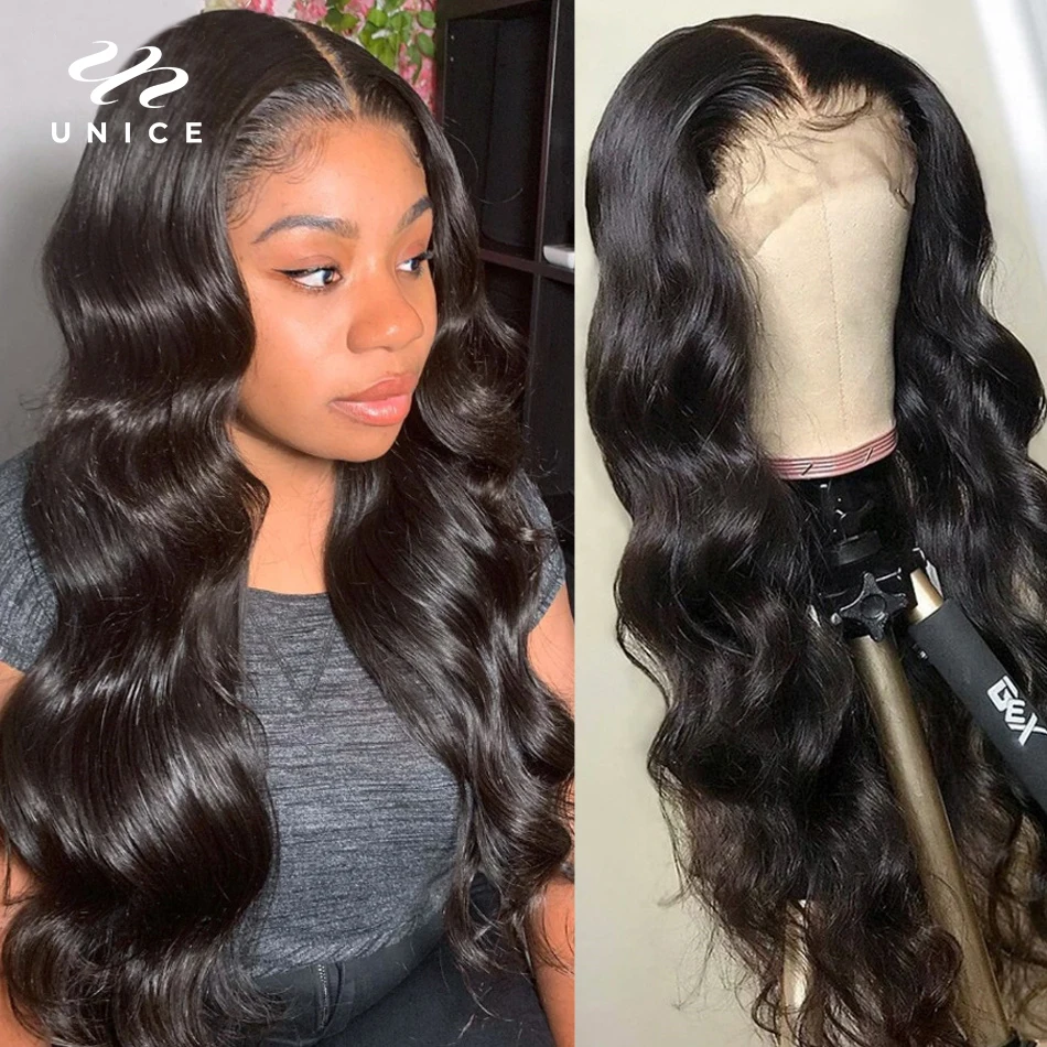 

UNice Hair 4x4 Body Wave Lace Closure Wig Pre-Plucked Lace Wig Natural Hairline 13x4 Lace Frontal Wig