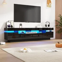 70IN White TV Stand for 75/80 inch TV,Modern LED TV Stand for Living Room,High Gloss Entertainment Center with Storag Customized 3