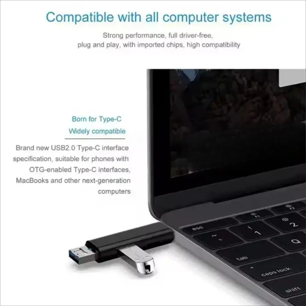 새로운 5 in 1 다기능 USB 2.0 타입 C USB 마이크로 USB SD TF 메모리 카드 리더 (안드로이드 컴퓨터 독 OTG 타입 C 어댑터용)