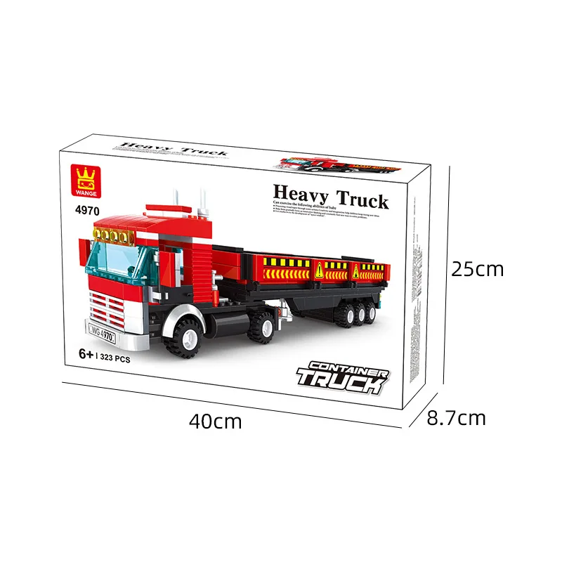 WANGE Large Truck Building Blocks Small Bricks DIY Toy City Transport Container Truck for Children Boys Products