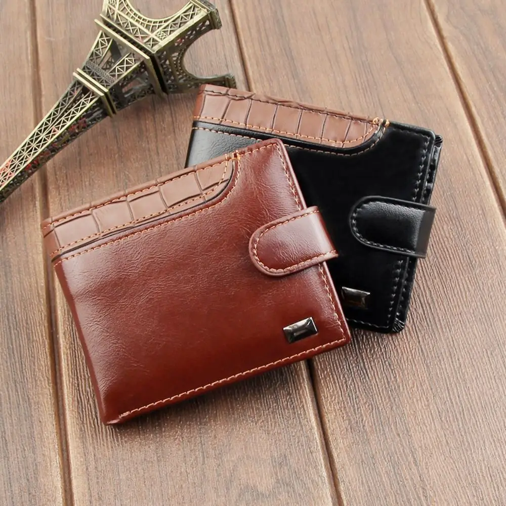 

PU Leather Two Fold Wallet Small Multi-function Multi-position Male Leather Purse Coin Purse All-match Pocket Purse Outdoor