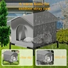 All Season Weatherproof Cat House Outdoor Indoor Warm Shelter for Stray Cats Dogs Waterproof Winter Pet Bed with Removable Mat 6