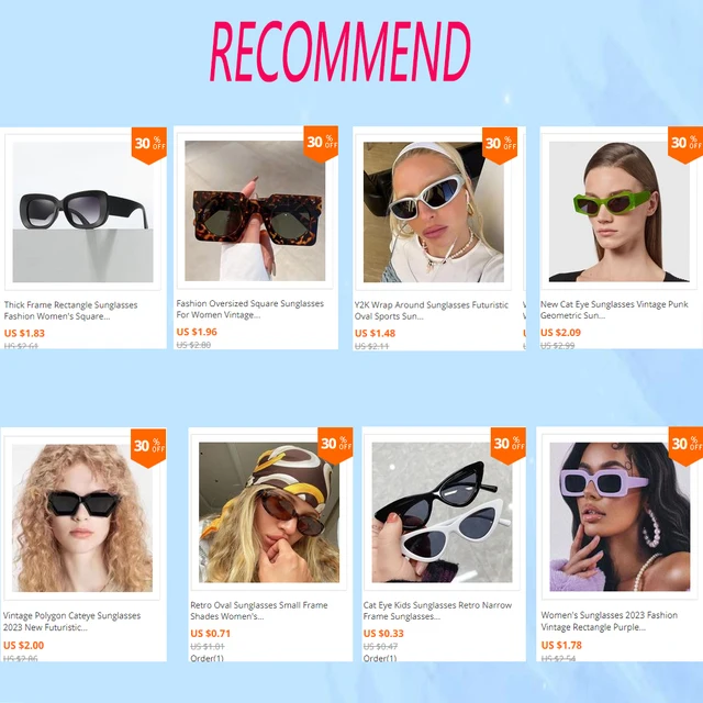 Small Rectangle Sunglasses Retro Square Narrow Frame Unisex Uv400_voghion.com