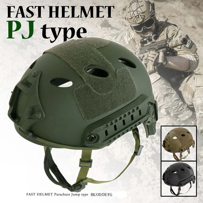 

Militray Tactical PJ Fast Helmet Black Hunting Accessories Swat Protective Head Gear CS Wargame Paintball Airsoft Helmets