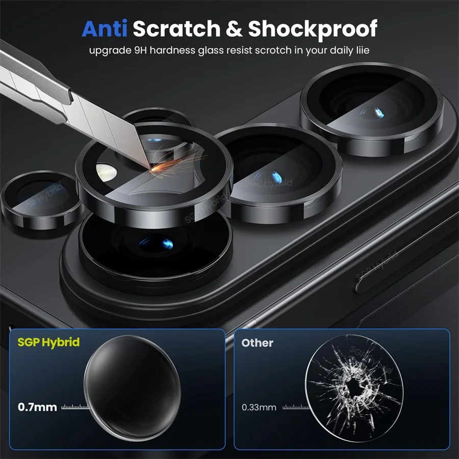 Enhanced Metal Ring Lens Glass Camera Protector Cover - Premium Accessories