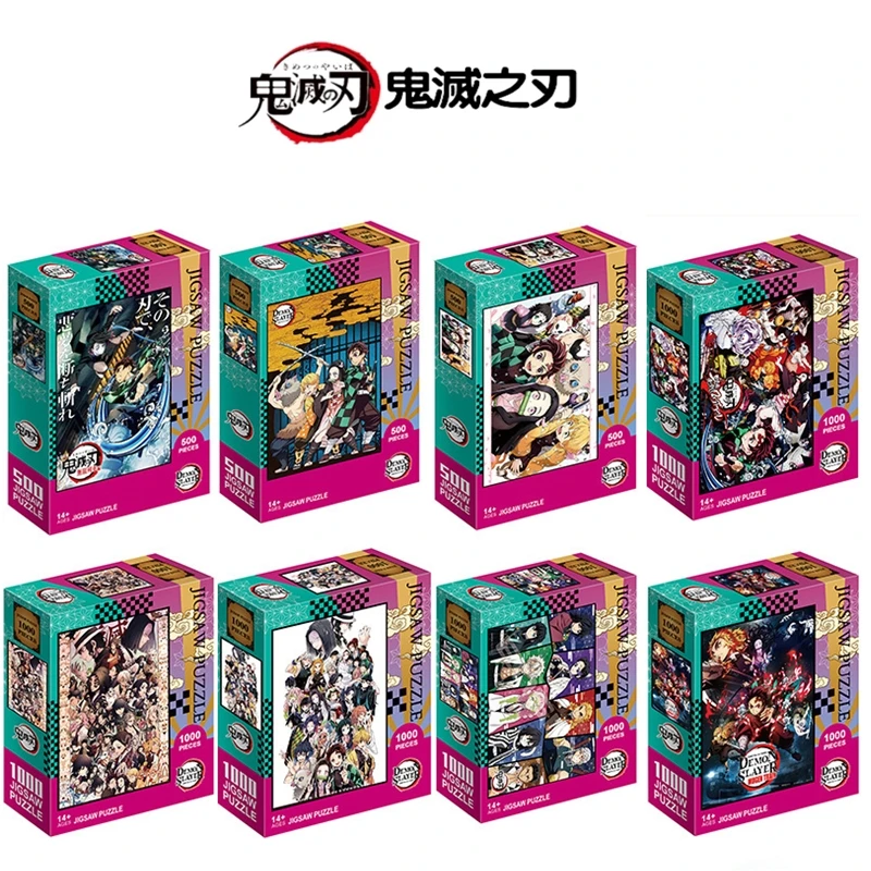 500 Pièces Puzzle,Anime Demon Slayer,Puzzle En Carton,Adulte