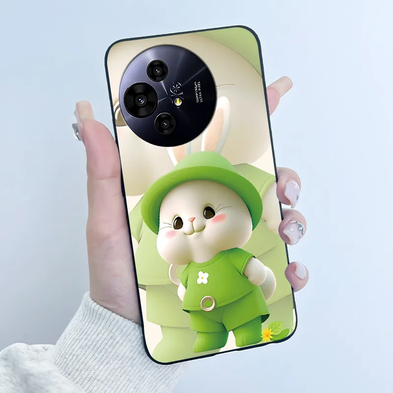 Luxury Cute Love Rabbit Black Soft Silicone Shockproof Phone Case Cover