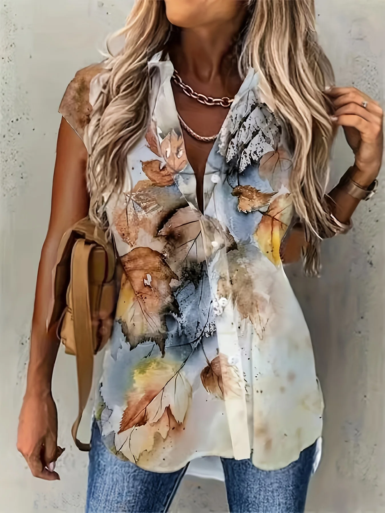 Women's Bell Sleeve Loose Shirt Temperament Wild Blouses
