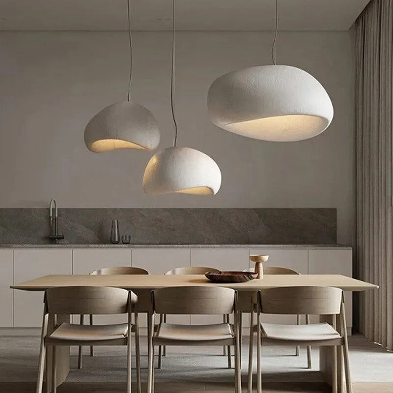 Nordic Wabi Sabi Ceiling Chandelier Modern E27 LED Dining Table Pendant Lights For Living Room Bedroom Loft Decor Hanging Lamp LED Chandelier Ceiling Chandelier