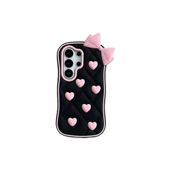 Charming 3D Pink Butterfly Bowknot Silicone Phone Case - iPhone 6 iPhone 6 S (Black)