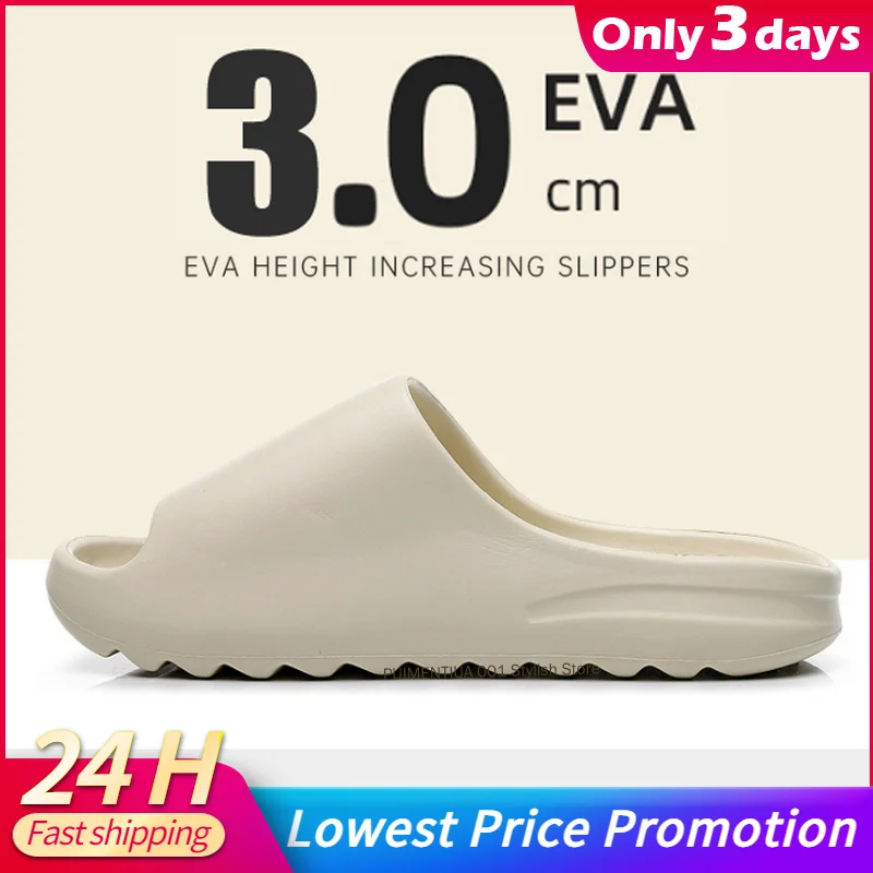 Non Slip Slippers Soft Slippers Beach Slippers Eva Slippers Beach Sandals Fashion Slippers Eva Sandals Trendy Summer Thick Bottom Soft Eva Slippers Women Indoor Bathroom Light Non-Slip Cool Slippers Men Beach Slides Couples Sandals