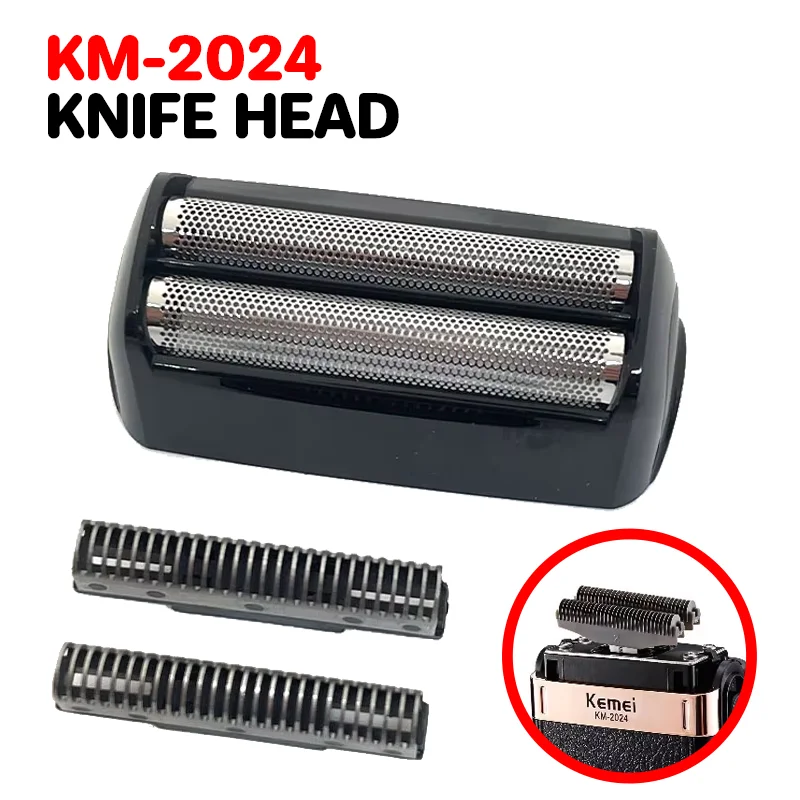 Kemei 2024 면도날 면도기 헤드 남성용 전기 면도기 KM-2024 면도기 메쉬 블레이드 네트 오리지널 수염 면도 부품