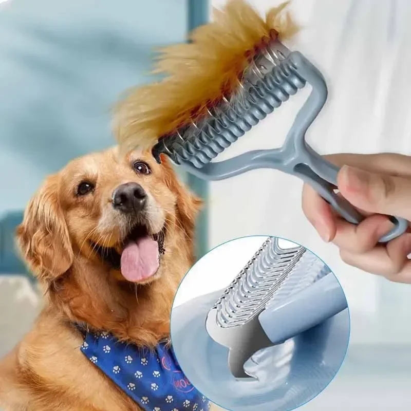 Cat Brush Pet Knot Comb 2 in 1 Dogs Cat Fur Knot Cutter Pets Hair Removal Comb Dog Grooming Shedding Tools Pet Cleaning Supplies 3
