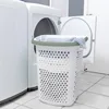 Home Logic 2 Bushel Rolling Plastic Laundry Hamper with Pop-up Handle, White, 2 Pack 6