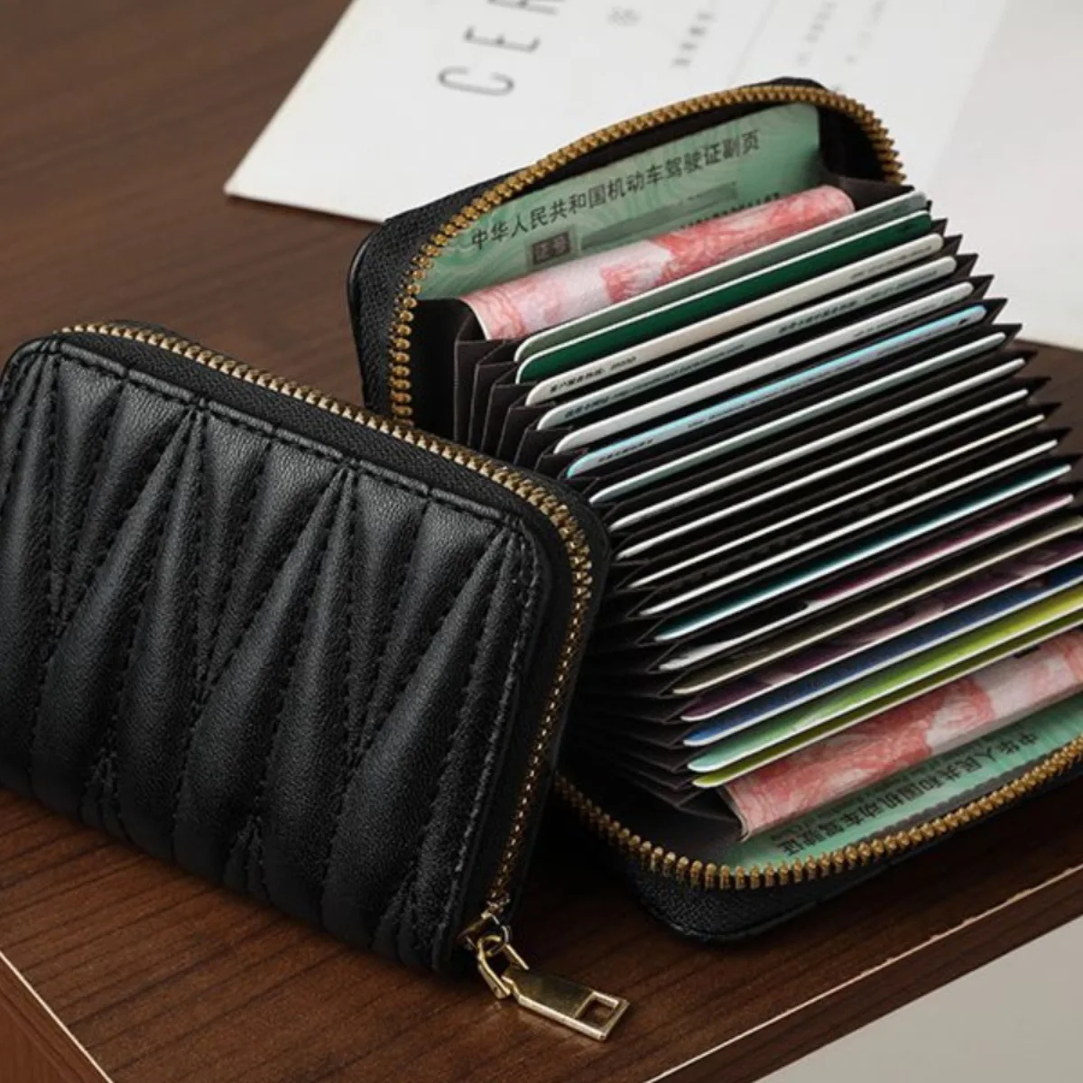 Exquisite New Multi-card Slot Compact Anti-degaussing High-value Coin ID Bag for Women Holder Woman Cards Wallets Wallet Pu