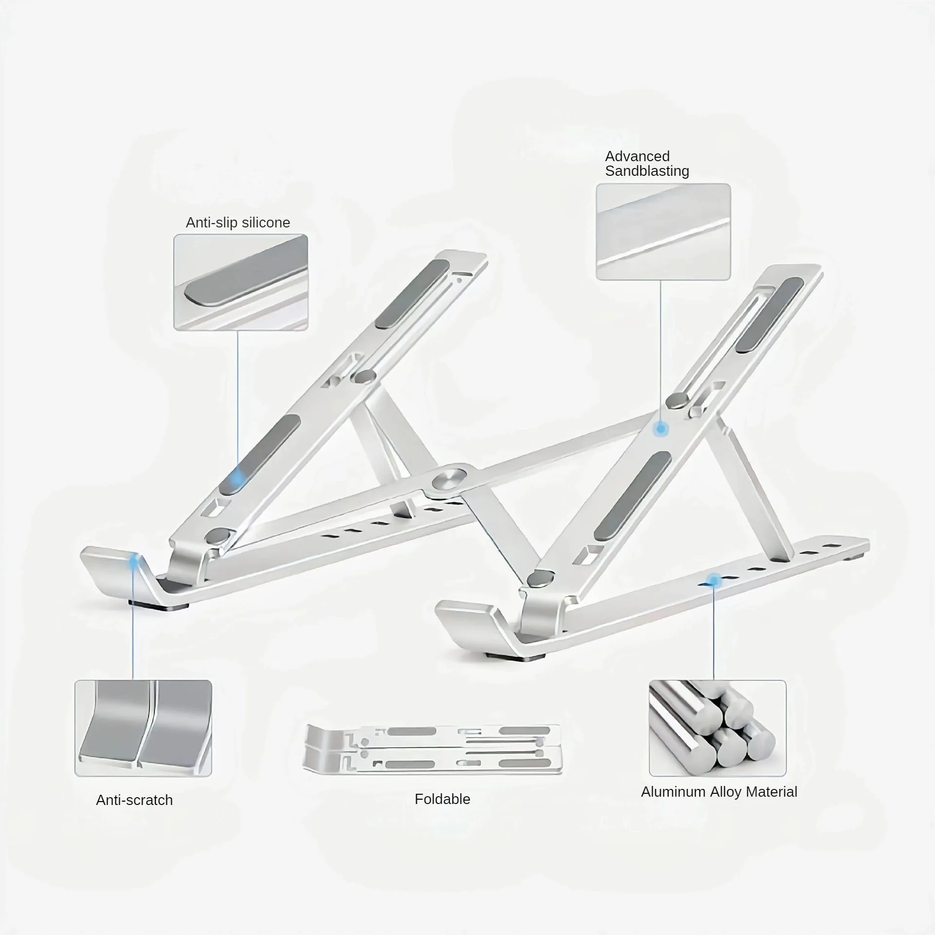 Foldable Laptop Stand Adjustable Portable Notebook Bracket Support Base Aluminum Alloy Holder For Macbook Laptop PC Accessories