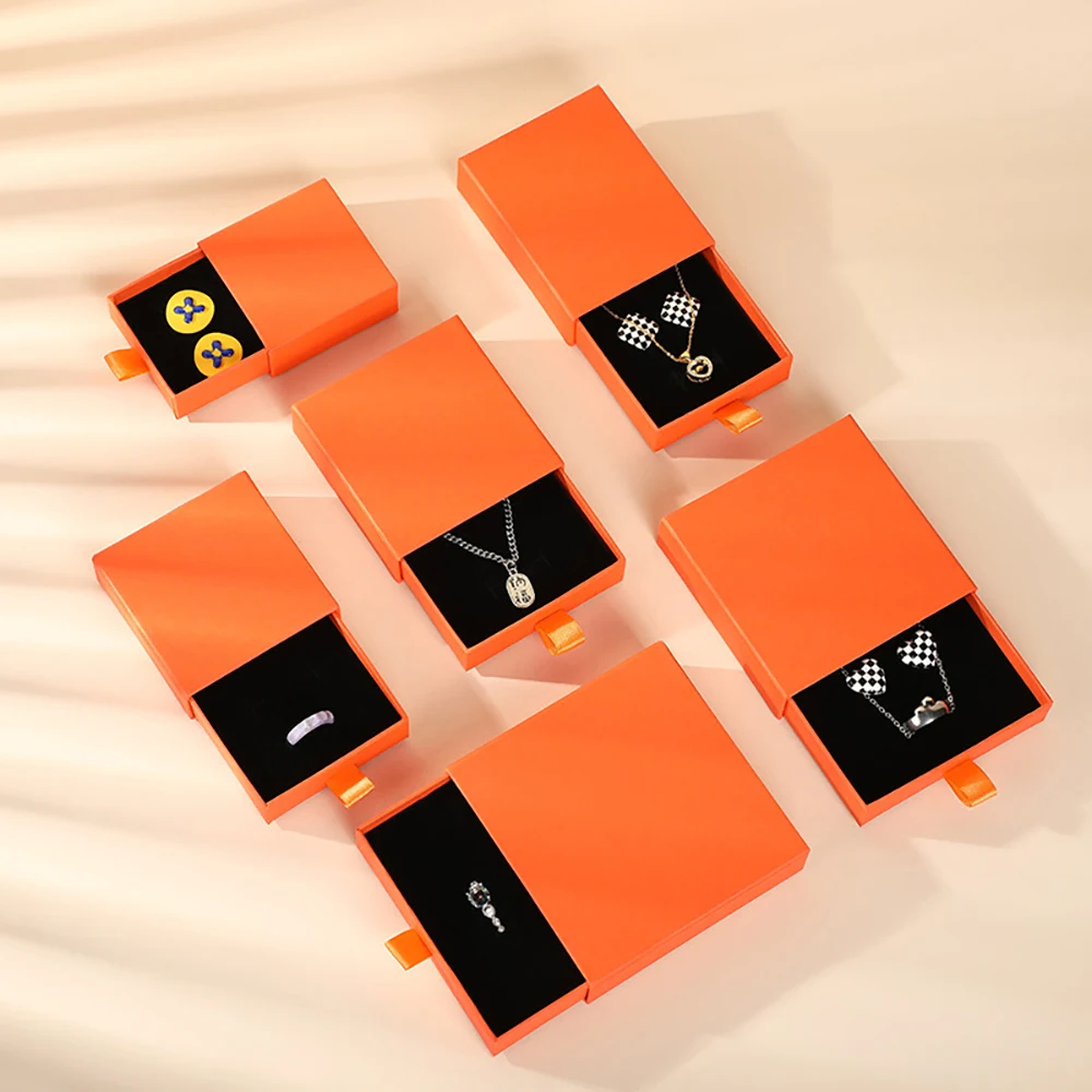 24 Stück Schmuck-Verpackungsboxen, Karton, Schublade, Schmuck-Geschenk-Display-Box, Großpackung, 8 x 8 x 2,5 cm, Ringe, Ohrringe, Halsketten, dicke Papierbox – Detail 12