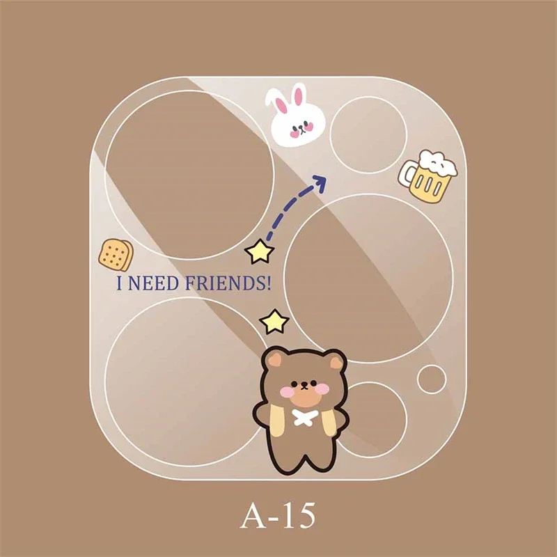 Cartoon Clear Glass Camera Lens Protector Cover