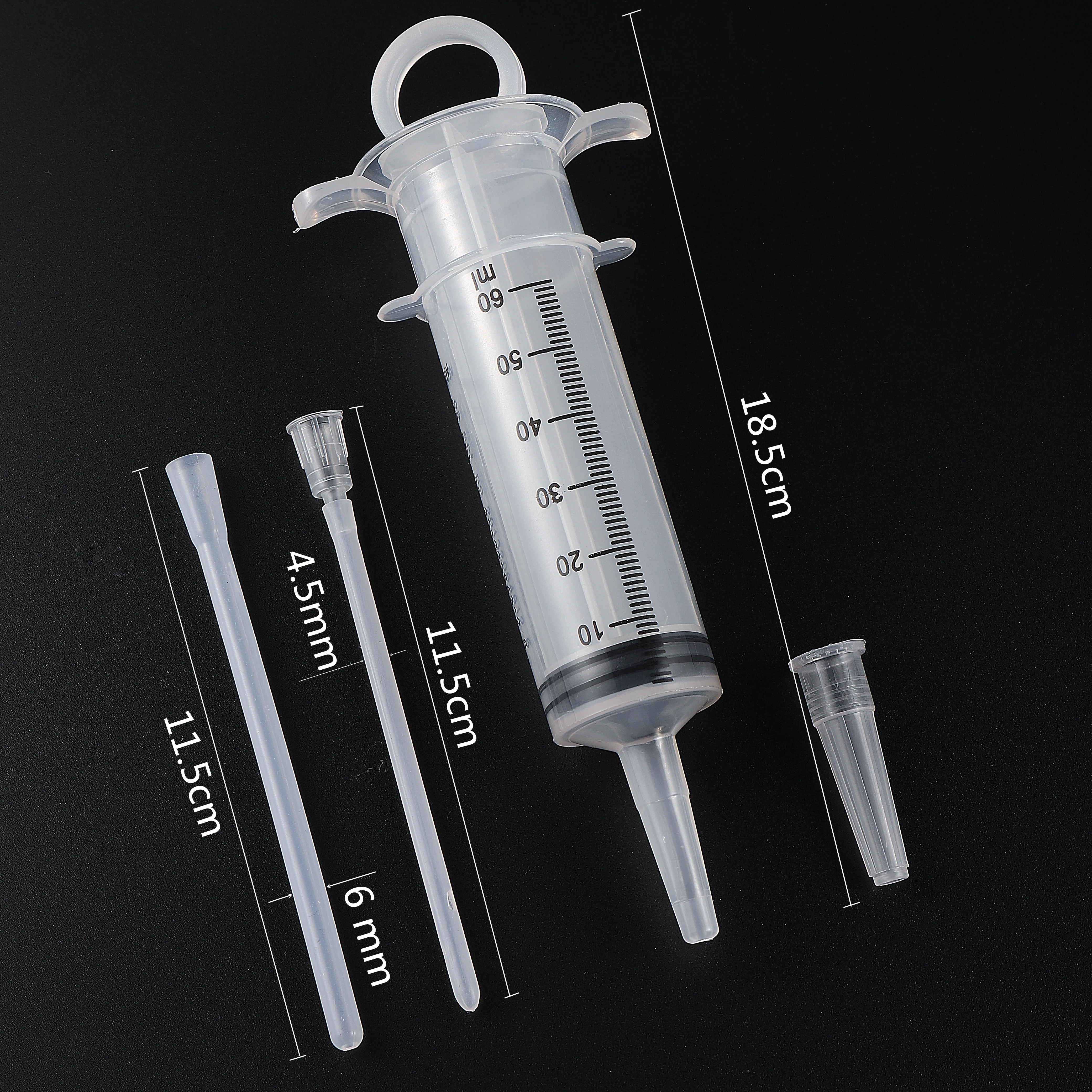 Chick Feeding Syringe Liquid Medicine Feeder Push Tube Pigeon Quail Feeding Medicine Food Grade Silicone Tube 60ml