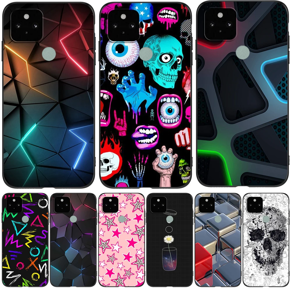 Per Google Pixel 5 Custodia Per Google Pixel 5A 5G Custodia Su Pixel 5 Xl 5G 4G Custodia Pixel5 A 5Xl Custodia In Tpu Nero Astratta