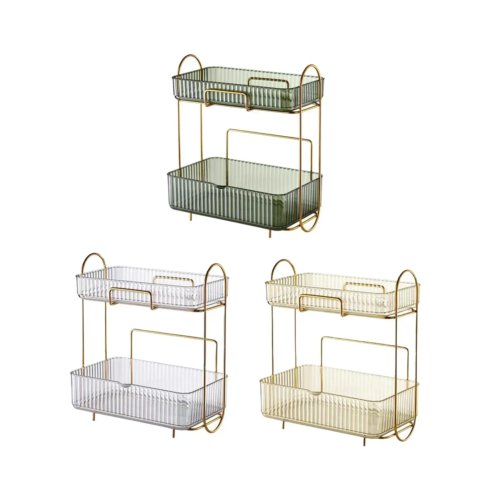 

Countertop Cosmetic Vanity Jewelry Bathroom 2 Tier Desktop for Lipstick Container Organizer