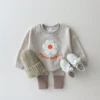 Fall Baby Girls Clothes Set Flower Letter Print Pullover Top+Pants Children Clothing Preschool Spring Newborn Baby Boys Clothing 3