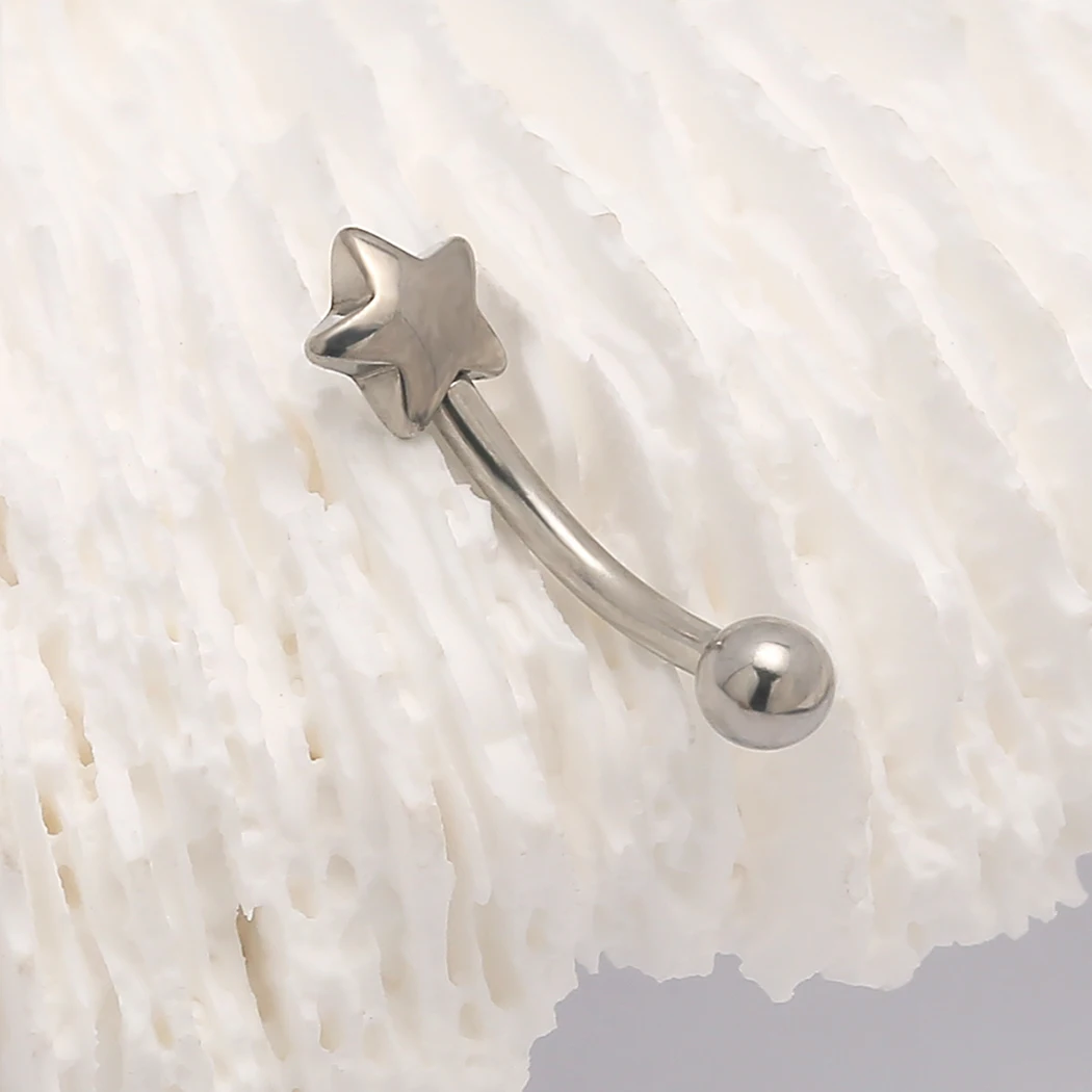 Eyebrow Ring Surgical Stainless Steel Star Heart Curved Barbell Eyebrow Piercing Body Jewelry piercing jewelry body piercing jewelry body jewelry