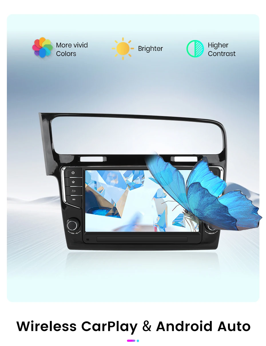 Junsun 9 "Wireless Carplay Android Auto Auto Radio für Volkswagen Golf 7 2013 2014-2017 Stereo GPS multimedia Player 4G FM SWC – Detail 7