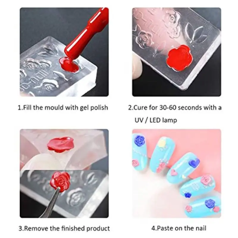 

12 Pcs Silicone Combination Flower Leaves Decorative Mold Art Making Tool