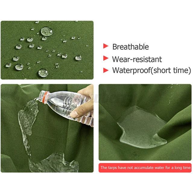 Hadsereg Nagyteljesítményű Ponyvák Vászon Tarp Nap Blokkolt Vízálló Kemping Sátor Borító Sötét-Zöld Menedék Kültéri - Image 2