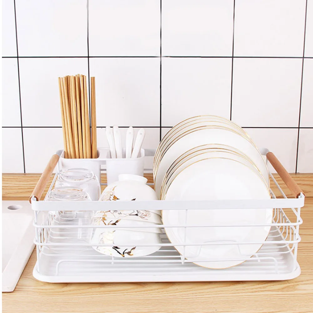 White Iron Dish Drainer dish draining rack Kitchen countertop storage rack: 3 - 5 Days Free Delivery Only UK