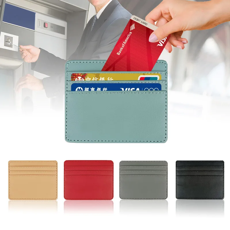 

1Pc Pu Leather Travel Passport Card Holder Photocard ID Bank Credit Case Coin Pouch Bag Women Men Business Cards Protectors