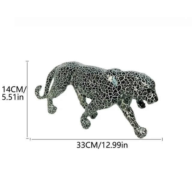 Statue de léopard moderne, sculpture géométrique de guépard en résine, décoration animale réaliste pour la maison, le salon, le bar, le bureau, 73 2
