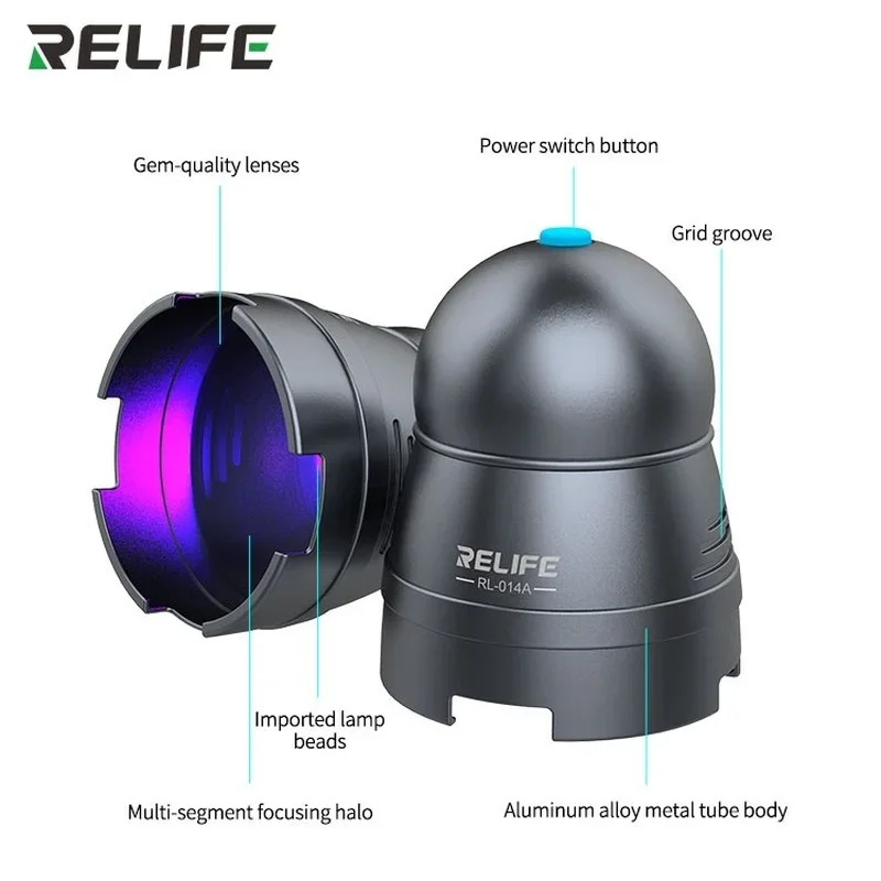 RELIFE RL-014A USB UV 경화 램프 다목적 효율적인 USB 조정 가능한 시간 스위치 전조등 구슬 녹색 오일 접착제 경화 도구