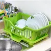 Dish Drying Rack Kitchen Utensils Drainer Rack with Drain Board Countertop Dinnerware Plates Bowls Chopsticks Spoons Organizer 4