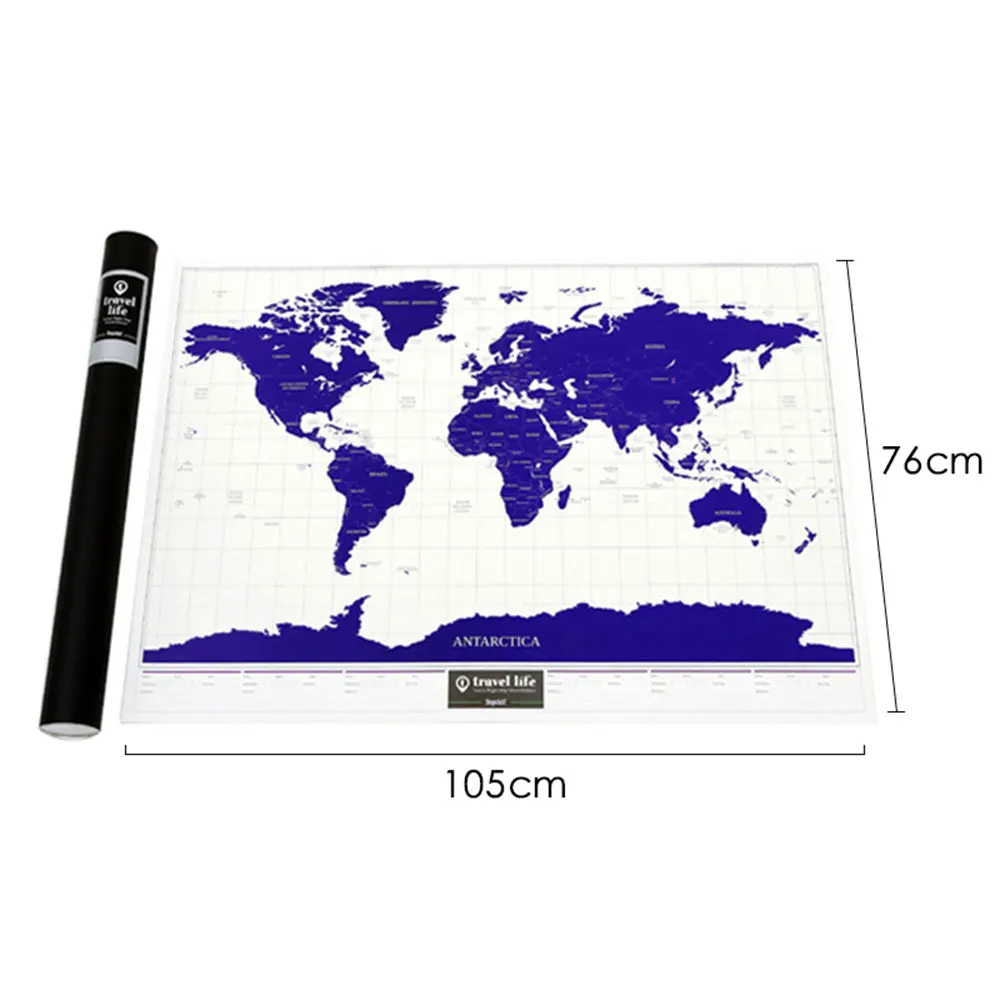 

NEW HOT high quality Luminous Deluxe Scratch Map 1Piece map scratch travel scratch off maps With Starlight Free Shipping