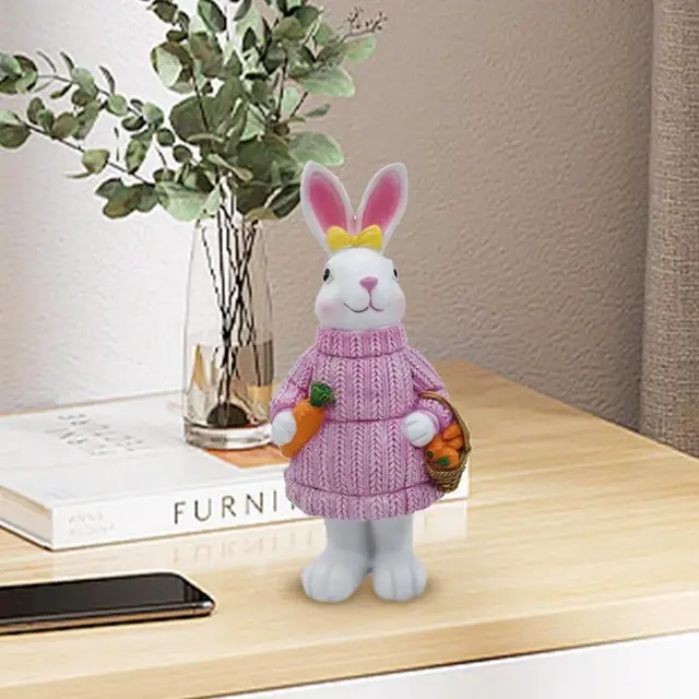 Állandó Nyuszi Szobrok Húsvéti Dekorációk Tavaszi Lakberendezési Asztali Középpontja Parti És Otthoni Dekoráció Kültéri - Image 2