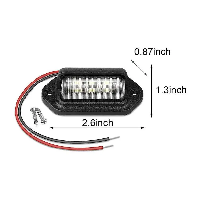 รูปสินค้า หลอดไฟ LED 6 ดวง สำหรับป้ายทะเบียนรถ