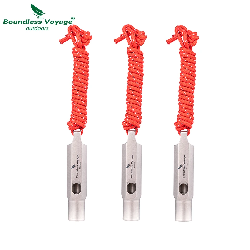 

Boundless Voyage Titanium Whistle Emergency Survival Safety Whistles with Lanyard for Coaches Training Sports Keychain Whistle