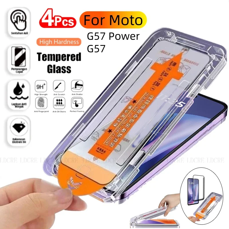 Moto G57 Tempered Glass Screen Protector - 9H HD Full Cover, Dust-Free, Ultra Durable