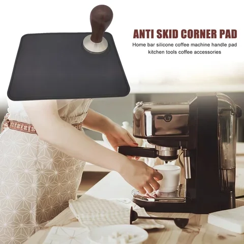 

Coffee Tamping Holder Mat Home Office Espresso Latte Coffee Corner Edge Powder Pressing Pad Anti-slip Square Grinding Rest