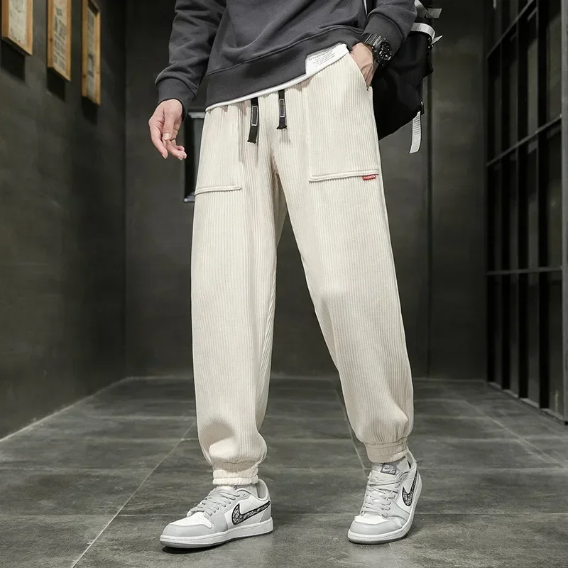 New Autumn Winter Corduroy Sweatpants Men Baggy Joggers Fashion Streetwear Loose Casual Harem Pants Plus SIze 8XL sport jogging trousers wide leg pants fashion pants fashionable wide leg pants
