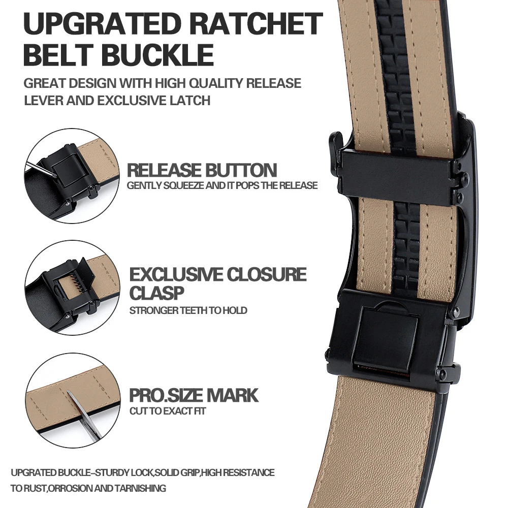 DOOPAI Neue Herren Gürtel Hohl Automatische Herren Gürtel Aus Echtem Leder Luxus Gürtel Für Männer Gürtel Männlich Strap Männlich Metall Automatische Schnalle – Detail 9