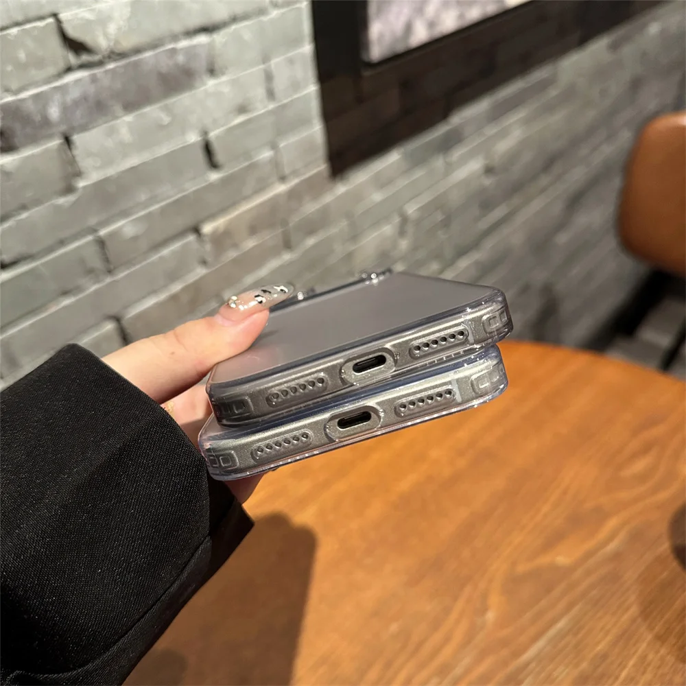 Luxury Frosted Glass Matte Transparent Phone Case with Lens Protection and Shockproof Cover