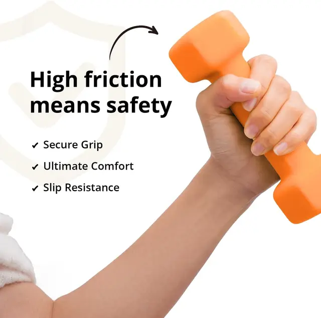 Set of 2 10 lb Dumbbells with Anti Slip Anti roll Shape (Orange)