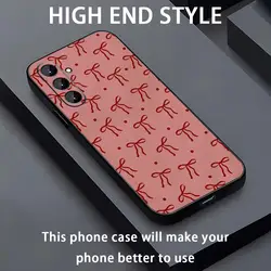 Chic Bow Pink Design Soft Black Phone Case - Galaxy A15 4G (Black10)